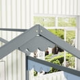 thumbnail image 4 of Llinc Store 2-In-1 Floor Bed Twin House-Style Floor Bedframe with Fence, Guardrails Two Shared Beds (Gray), 4 of 7