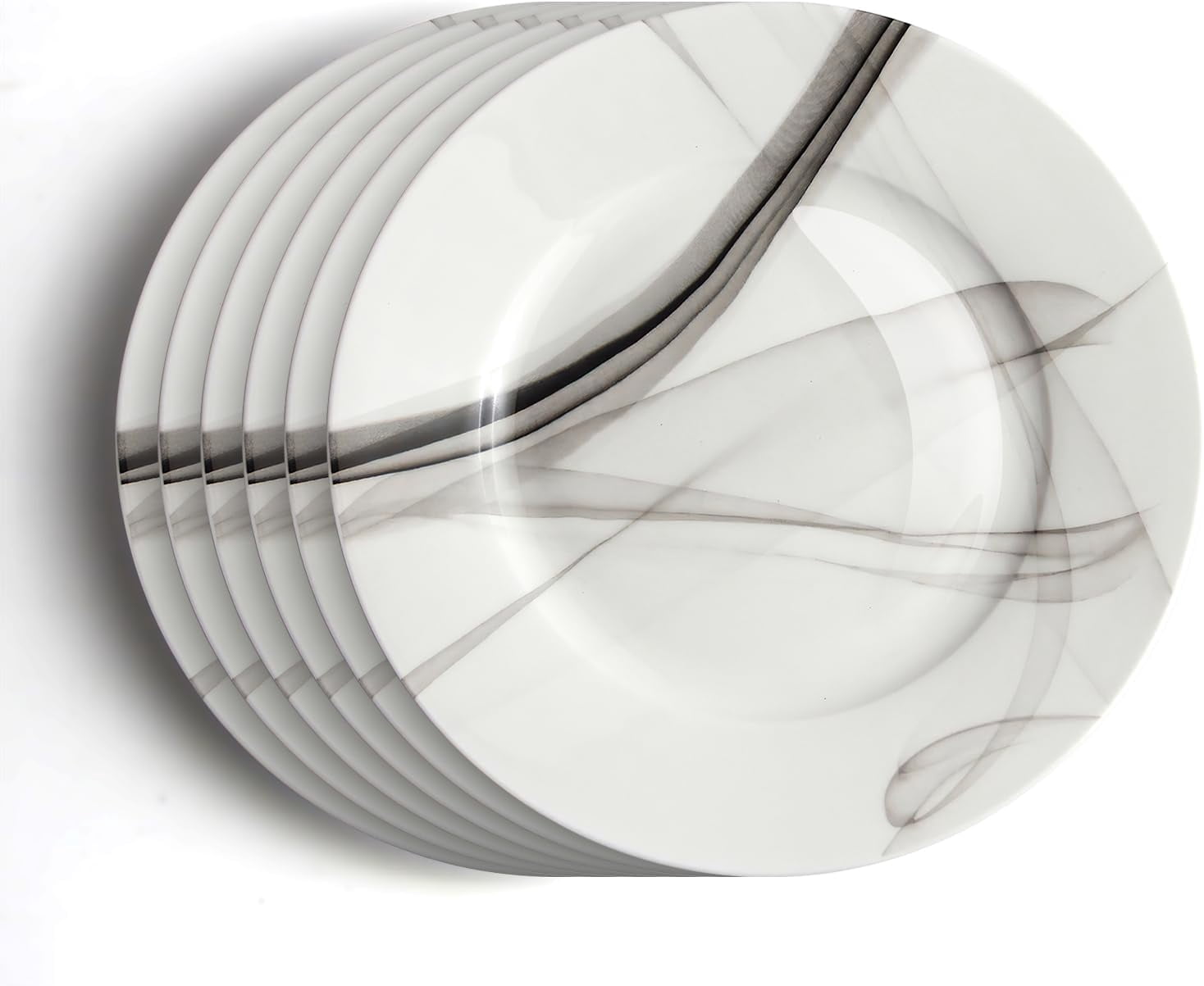 6.5 Inch Porcelain Plate Set of 6, White Dessert Plates Ceramic Salad Appetizer Plates for Christmas party, Ceramic Plates for Dinner