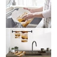 thumbnail image 5 of Orange Brown Ombre Kitchen Dish Towels for Drying Dishes Set of 4, Modern Geometric Moire Abstract Art Waffle Weave Microfiber Hand Tea Bathroom Towels Quick Dry & Absorbent Towel 12x12, 5 of 7