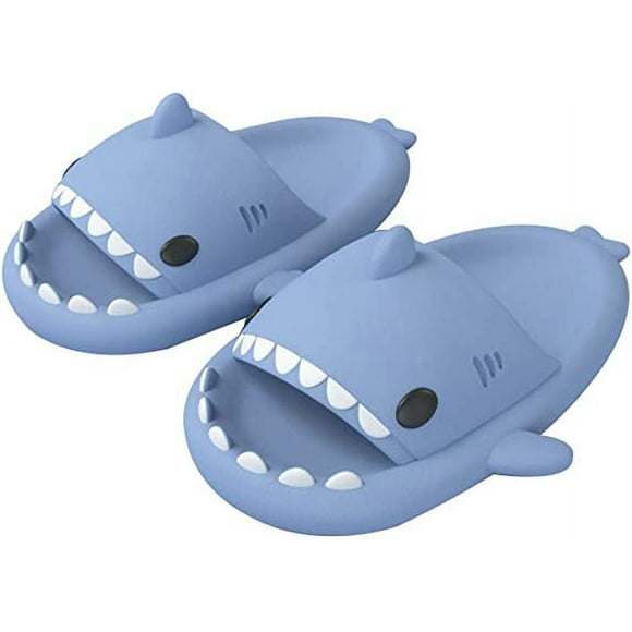 2022 Unisex Shark Slides, Cartoon Animal Slippers Fluffy Shark Sandals Novelty Shark Cloud Slippers Summer Couples Non-Slip House Shark Shoes Beach Slippers