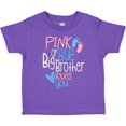 thumbnail image 3 of Inktastic Pink or Blue, Big Brother Loves You Footprints and Heart Boys Toddler T-Shirt, 3 of 5