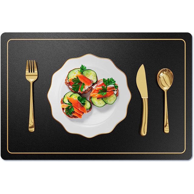 BEYCED Placemats Set of 4 Faux Leather Heat Resistant Placemats OilProof Table Mats