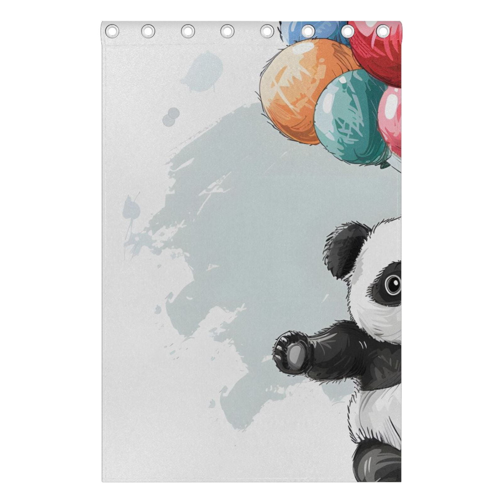 Panda Bear Balloons Black Out Curtains 72 Inch Length Curtains for Sliding Glass Doors Bedroom Living Room 2 Pack