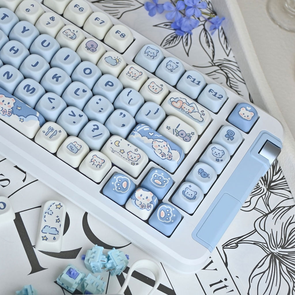 Customizable 144 PBT Keycaps with MOA Profile Keycaps for 61/87/96/98/104/108 Mechanical Keyboards Enthusiasts Hobbyists