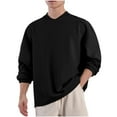 thumbnail image 2 of V Neck Sweatshirts for Men Casual Pullover Long Sleeve Shirts Solid Color Basic Warm Going-Out Hiking Workout No Hood Sweatshirt Tops, 2 of 8
