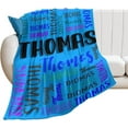 thumbnail image 5 of Personalized Blanket for Adults Kids Personalized Name Blanket Custom Blanket with Name Gift for Christmas Birthday Valentines Day (Color -4), 5 of 5