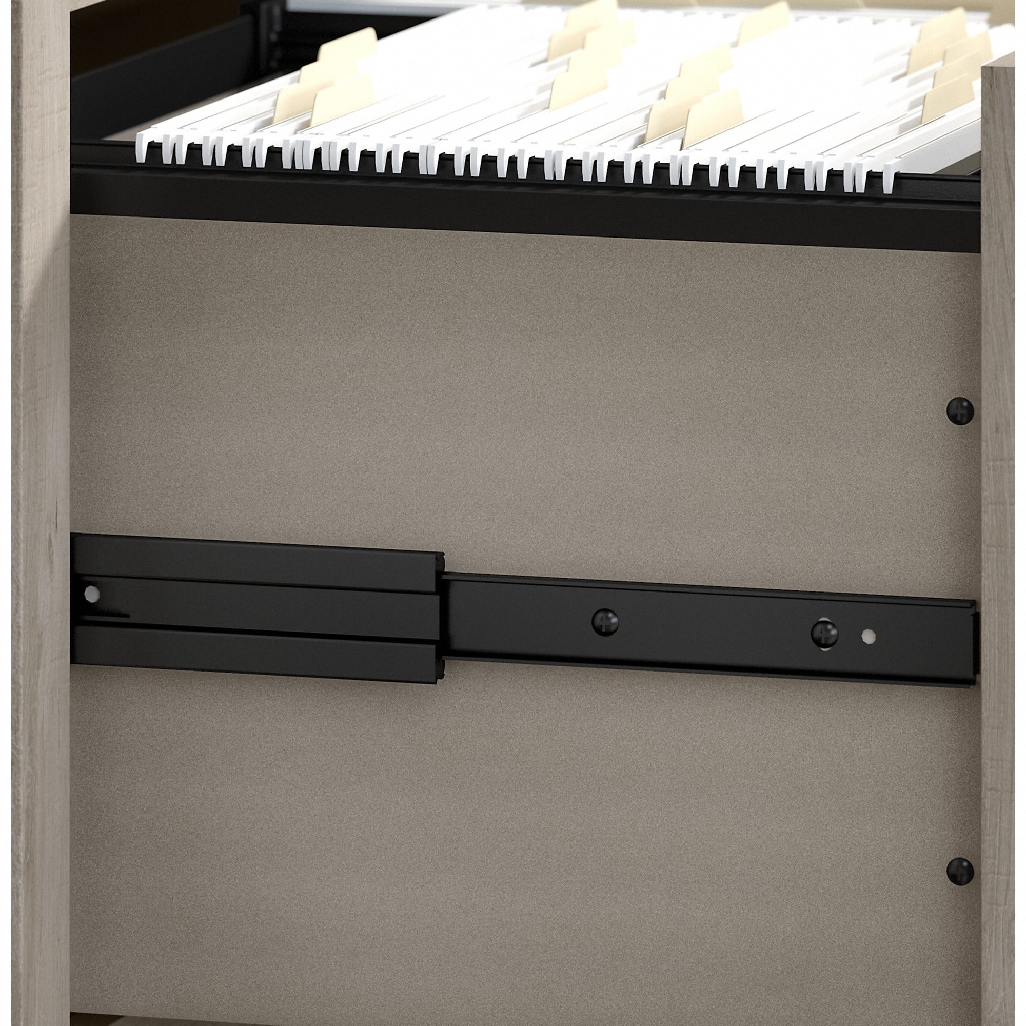 Bush Furniture Key West Mobile File Cabinet, 2 Drawer, Washed Gray