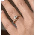thumbnail image 4 of vylahjewellery Dainty Pear Cut Crystal Open Wedding Ring for Women Minimalist Statement Ring Elegant 10K Vermeil Yellow Gold Engagement Ring, 4 of 6
