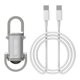 thumbnail image 2 of Linterna LED con llavero, linterna de bolsillo, ligera, impermeable, recargable por USB, fácil de colgar para ciclismo, reparaciones en el hogar, Plata, 2 of 8