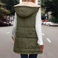 thumbnail image 5 of Womens hooded vest fleece Sleeveless Fleece Sherpa Jacket Reversible Zip Up Hoodie Pockets Warm Casual Loose Coat Fall Winter Clothing Outerwear, 5 of 6