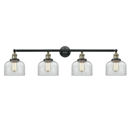 

Innovations 215-BAB-S-G72 Large Bell 4 Light Bath Vanity Light part of the Franklin Restoration Collection Black Antique Brass