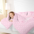 thumbnail image 3 of Erosebridal Pink Plaid Bow Queen Comforter Set for Girls, Cute Polka Dots Bedding Comforter Set for Women, Pink Reversible, 3pcs, 3 of 6