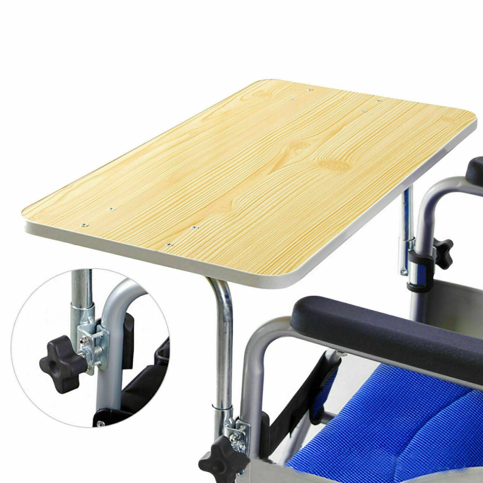 DENEST Wooden Anti Falling Wheelchair Tray Wheelchair Table