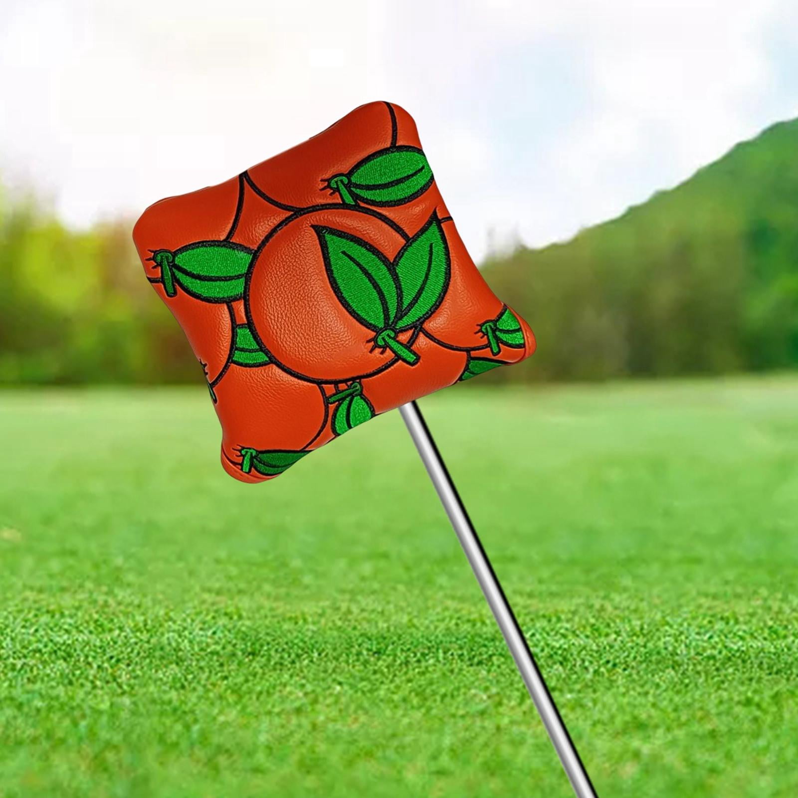 harayaa 1 Piece Faux Leather Golf Putter Cover with Magnetic Closure Protector Square