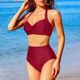 thumbnail image 2 of Admvng Swim Suits for Women Conservative Solid Strappy Back Set Two Piece Swimsuits Swimdress S-2XL, 2 of 6