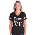 thumbnail image 1 of Womens Puerto Rico Football V-Neck T-Shirt, 1 of 5