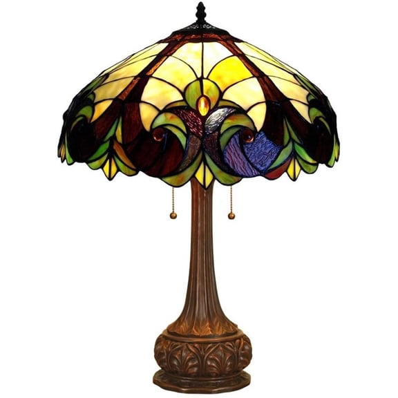 CHLOE Liaison Tiffany-style 2 Light Victorian Table Lamp 18" Shade