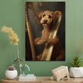 thumbnail image 2 of Airedale Terrier Cute Dog Harp Stretched Canvas Size 8x12 – Retro Airedale Terrier Dog Batter in Action With Harp for Themed Living Room, 2 of 5