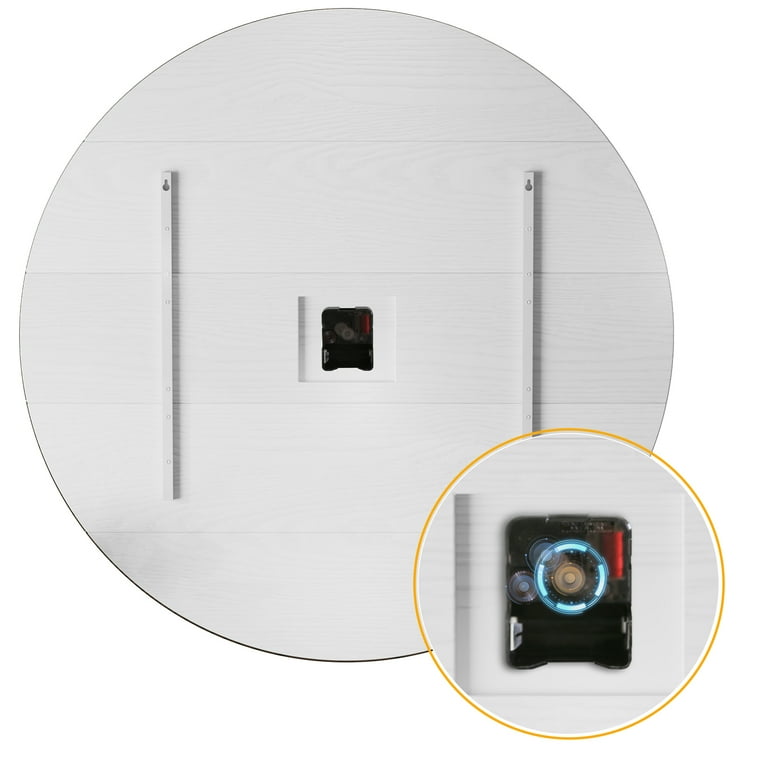 HLR 35.5 Inch Farmhouse Shiplap Wall Clock, White photo 3