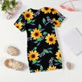 thumbnail image 6 of Abcomgle Cute Dresses for Girls 10-12 Casual A-Line Short Sleeve Midi Dress Sunflower Print Summer Crew Neck Cute Sundresses for 4-14t Kids, 6 of 6