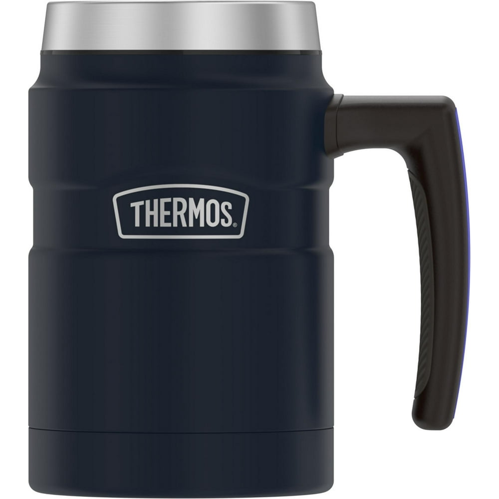 Thermos 16oz Stainless Steel Coffee Mug, Matte Blue - Walmart.com ...