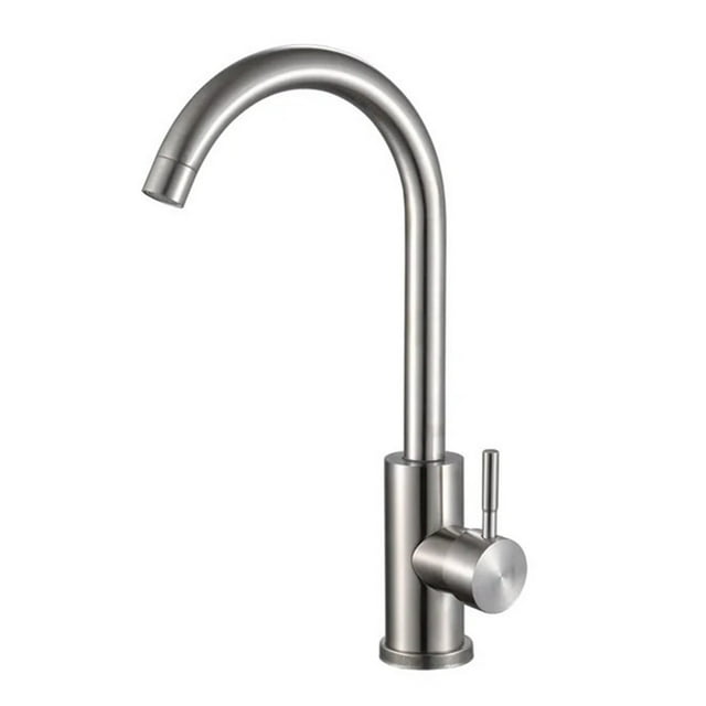 Robinet d'Eau de Cuisine en Acier Inoxydable 304, Mitigeur Eau Froide et Chaude, Rotation à 360 °, Robinet à une Poignée