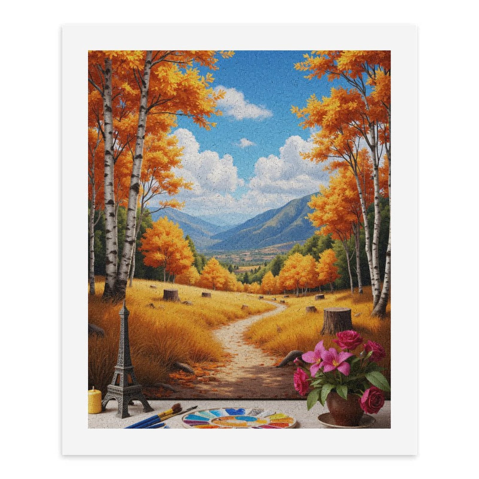 Paint By Numbers Kit for Adults Beginner - Autumn Landscape Painting Art Scene DIY Canvas Painting Kits for Adults, Frameless Paint By Number for Adults for Home Wall Decor 16x20 Inch