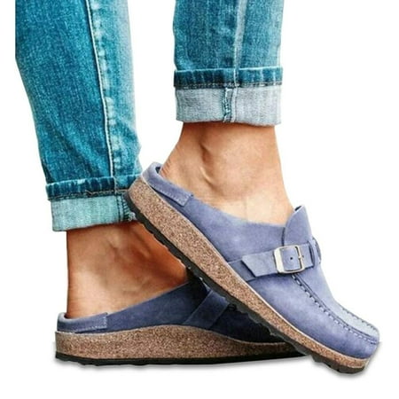 

Ikemiter Slippers Women s Casual Comfy Shoes Suede Slip On Sandals for Office Home