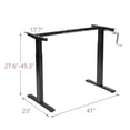 thumbnail image 4 of Giantex Crank Height Adjustable Standing Desk Frame, Manual Hand Crank Workstation Base, Ergonomic Sit to Stand Base w/ Foldable Crank Handle, Hook, Cable Management Rack, Black, 4 of 8