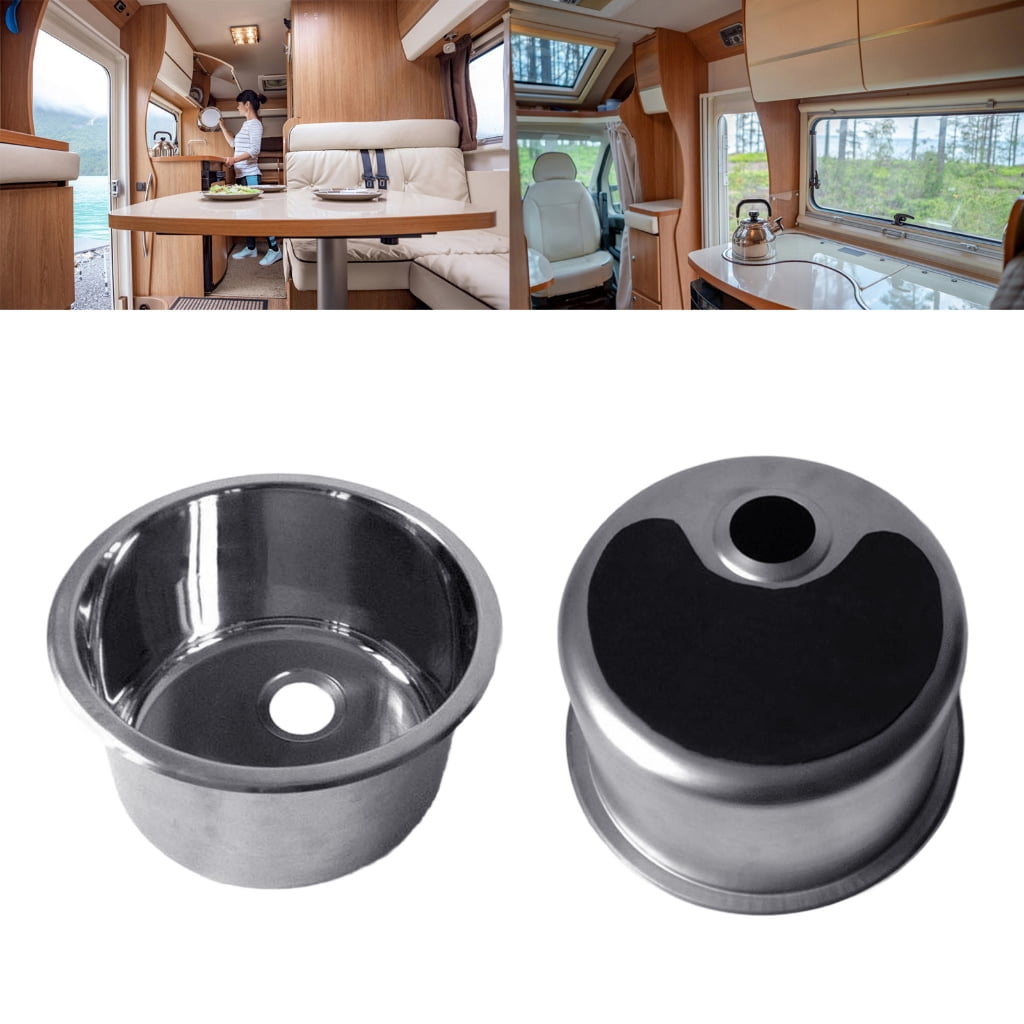 Stainless Steels Round Kitchen Sinks Bathroom Hand Wash Basin Sink Single Bowl Dish Washing Sink Dishwashing Pool