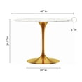 thumbnail image 4 of Aron Living Rose 40" Round Artifical Marble and Metal Dining Table in Gold, 4 of 4