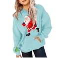 thumbnail image 5 of Mercatoo Girls Boys Christmas Hoodie Pullover Funny Santa Graphic Sweatshirt Long Sleeve Winter Warm Holiday Tops with Pocket, 5 of 5