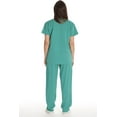 thumbnail image 3 of Just Love Solid Stretch Scrub Set for Women Stretchy Mock Wrap Top and Cargo Pants (Medium, Surgical Green), 3 of 3