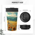 thumbnail image 3 of Lsque Field Style Bicycle Young Sunflower Pattern Travel Coffee Mug 16oz: Insulated Coffee Cup with Leakproof Lid, Coffee Tumbler, Reusable Coffee Cups with Seal Lid, 3 of 8
