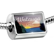 Neonblond Charm Lake retro design Watauga Lake 925 Sterling Silver Bead