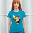 thumbnail image 3 of Tee Hunt Dean Russo Cute Chihuahua T-Shirt Neon Colorful Dog Women's T-Shirt Tee, Light Blue, XX-Large, 3 of 5