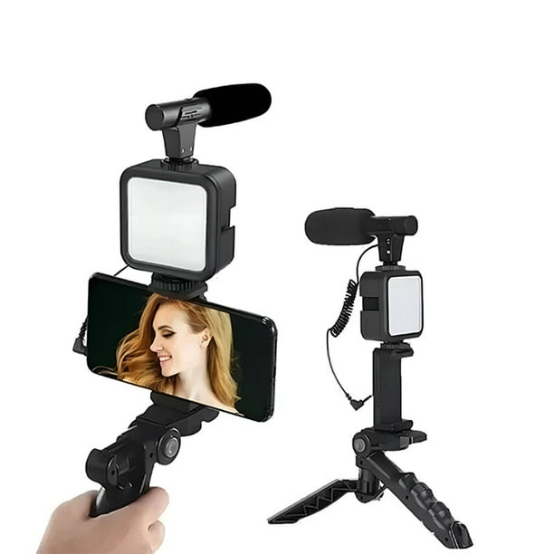 Soporte para celular en 1, tripie, luz y micrófono Walmart en