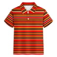 thumbnail image 4 of SGMVNU Boys Button Down Shirts Tops for Boys 10 Dressy Casual Short Sleeve Shirts Lapel Collar Printed Holiday Tops Kids Summer Outfit(Size 7-8 Years,Stripe#4), 4 of 4