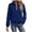 *Blue, variant on ClodeEU Cropped Coat for Women's, Zip Up Lapel Collar Lightweight Bomber Jackets,Casual Trendy Jackets Pink,Womens Plus L