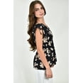 thumbnail image 2 of Blusa con lazo en los hombros Roman Fashion /Juvenil 6829 (Negro Flor) negro G, 2 of 5
