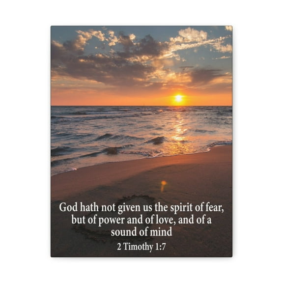 Scripture Walls No Fear 2 Timothy 1:7 Christian Wall Art Bible Verse Print Ready to Hang Unframed