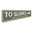 thumbnail image 3 of To Slopes Ski Resort Novelty Sign, Metal Wall Decor - 4x18 inches, 3 of 4