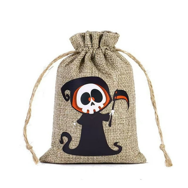 Halloween Drawstring Candy Bag Linen Burlap Pouch For Party Wrapping And Trick Or College under Bed Storage Drawers Extra Large Storage Bag Purse Boxes for Closet Zipper Bag Storage Packing Bags for