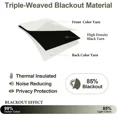 thumbnail image 5 of Gorgeous Home Linen 100% Blackout Window Curtain Drapes For Bedroom Living Room White Noa Set of 2 panels 35" wide X 84" long, 5 of 5