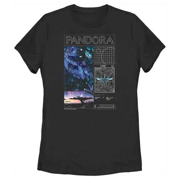 Women's Avatar Pandora Diagrams Graphic Tee Black Medium