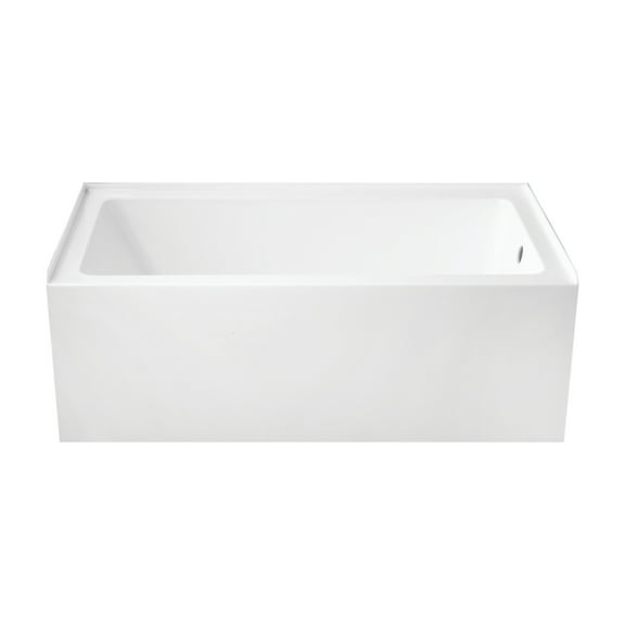 Aqua Eden VTAP6032R22 60-Inch Acrylic Rectangular 3-Wall Alcove Tub, Right Hand Drain Hole in Glossy White