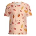 thumbnail image 5 of Autumn Harvest Maple Leaves Thanksgiving Women's T-Shirt Short Sleeve T Shirts Tops Tee Ladies Loose T, 5 of 6