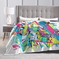 thumbnail image 4 of Funny Skater Bearded Dragon Blanket – Retro 90s Graffiti Fleece Throw,Cool Lizard Art Decor 50x40, 4 of 6