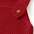 thumbnail image 5 of Soft Knit Sleeveless Overalls for Baby 0-3 Years, Solid Color Spring Autumn Romper Toddler Boys Girls Crawler Clothes with Adjustable Straps Red, 5 of 8