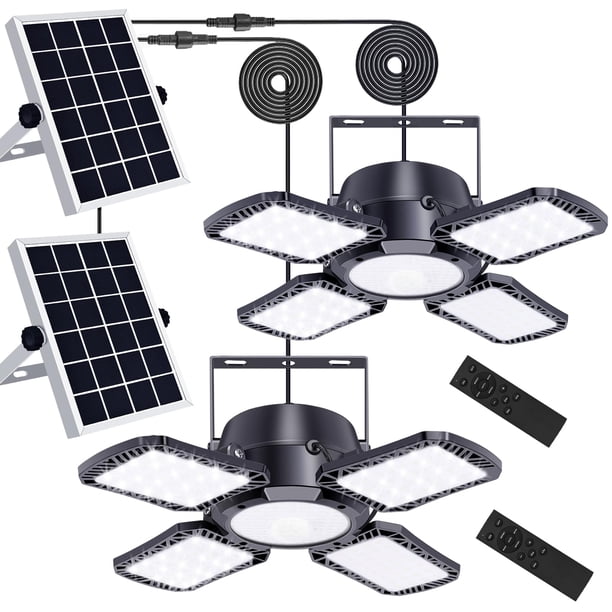 Control remoto Solar Shed Light Auzev 176 LED con sensor de movimiento de 5 cabezales